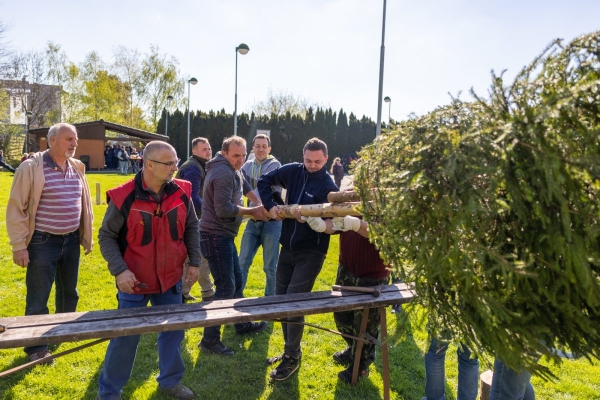 Poslední dubnový den patřil stavění máje u kulturního domu