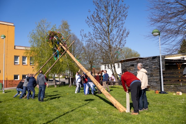Poslední dubnový den patřil stavění máje u kulturního domu