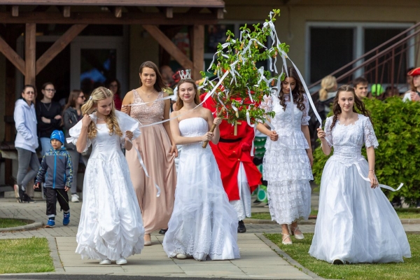 Po dvouleté přestávce jsme u kulturního domu veřejně pokáceli májku