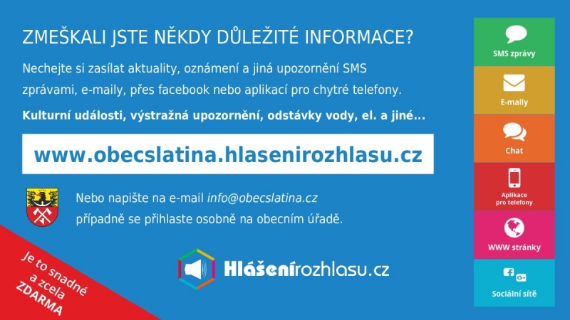 Zmeškali jste někdy důležité informace z naší obce?