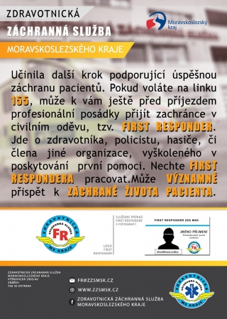 Zdravotnická záchranná služba zapojuje do poskytování první pomoci i civilisty – v Moravskoslezském kraji se rozbíhá projekt First responder