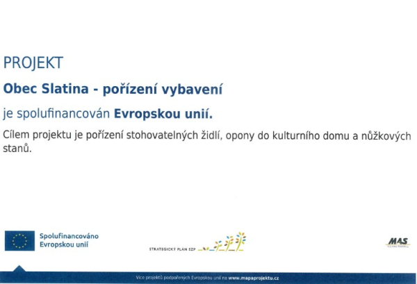 Obec pořídila nové vybavení díky dotaci z EU